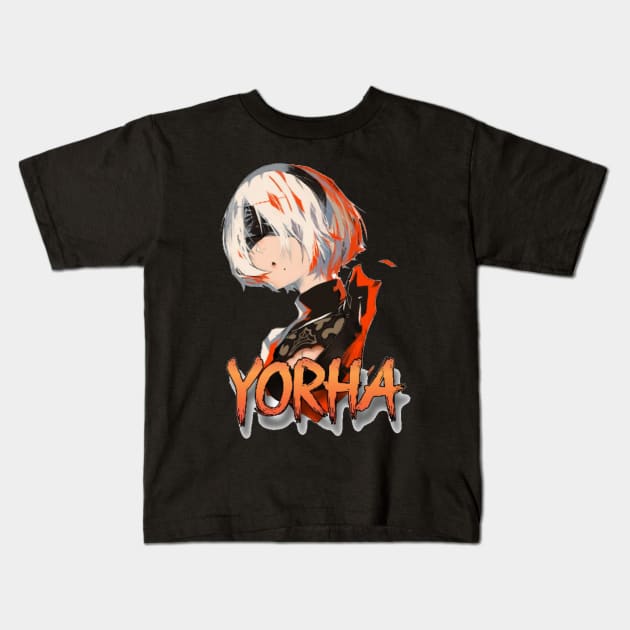 Yorha Kids T-Shirt by Aezranits